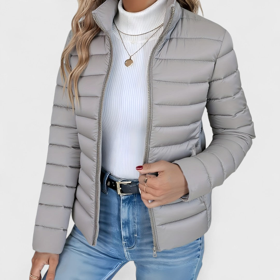 Philipa™ | Chaqueta larga elegante con cuello alto