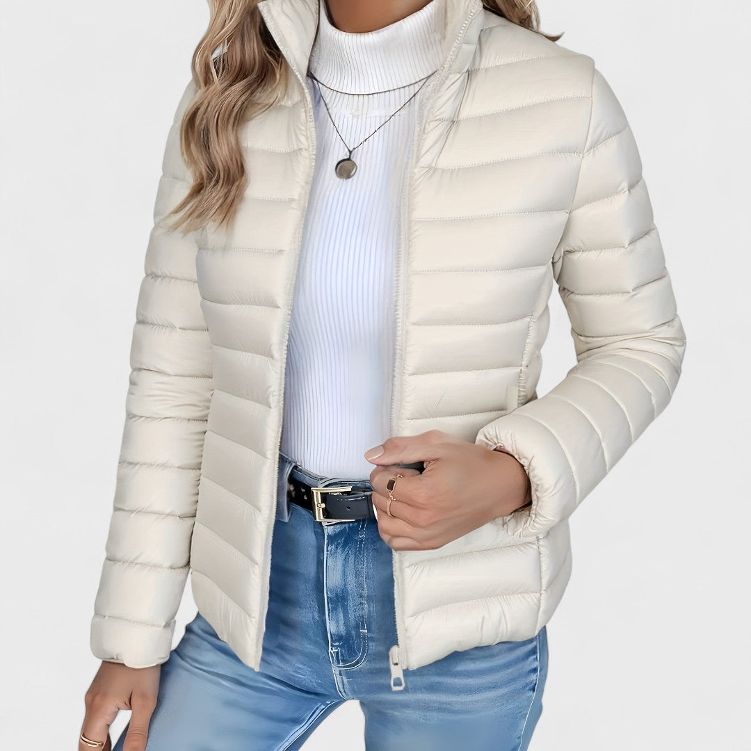 Philipa™ | Chaqueta larga elegante con cuello alto