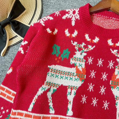 Jerséis de manga larga de estilo navideño para mujer