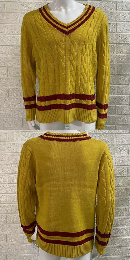 Jersey grueso de cuello en V y corte ajustado sencillo para hombre