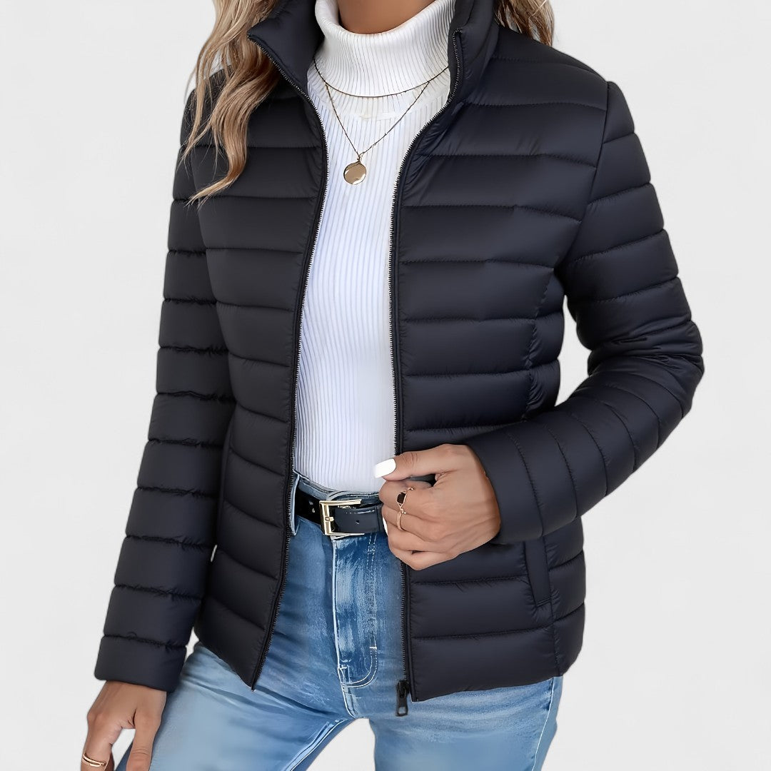 Philipa™ | Chaqueta larga elegante con cuello alto